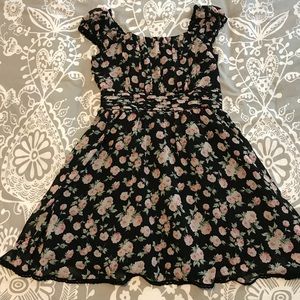 Pink floral print dress